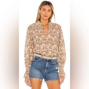 Cleobella x Revolve‎ Reza Blouse in Tan / Brown  - Women’s Top Size XS